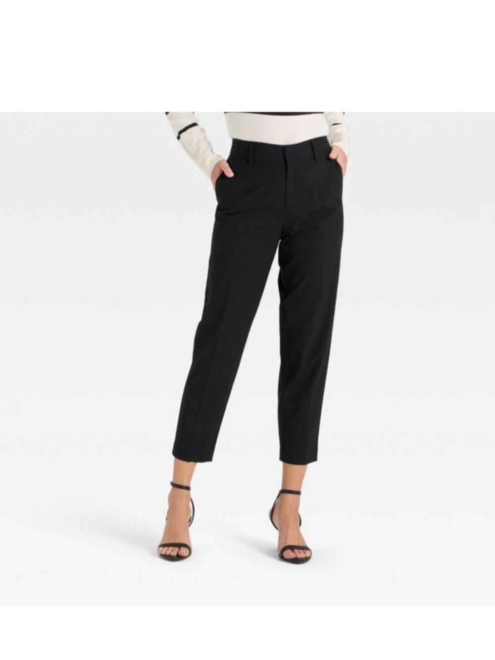 a new day Black Cropped Tailored Pants